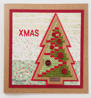 CR1481 Craftables snijmal Cross Stitch Christmas Tree vb