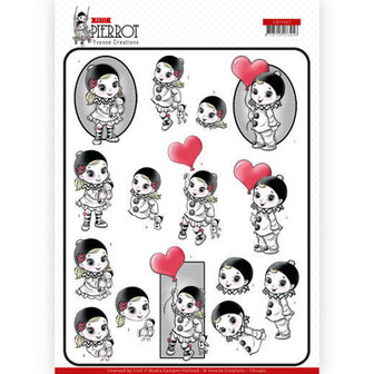 CD11467 3D knipvel Yvonne Creations - Petit Pierrot - With Love