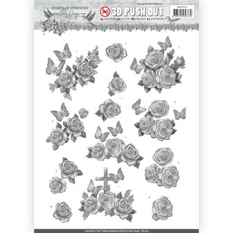 SB10313 3D Pushout - Amy Design - Words of Sympathy - Sympathy Roses
