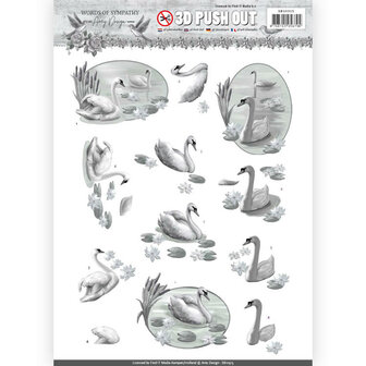 SB10315 3D Pushout  Amy Design  Words of Sympathy - Swans