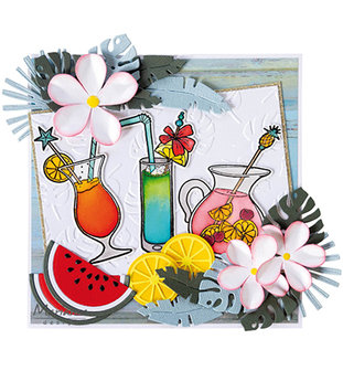 HT1655 Clearstamps and dies Hetty&#039;s Summer - sangria vb