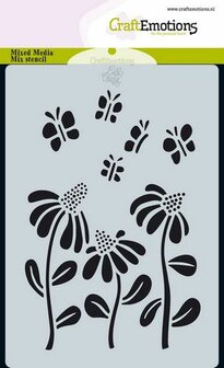 185070-0112 CraftEmotions Mask stencil Bugs - bloem A6 Carla Creaties