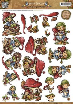 CD10557 3D-knipvel Yvonne Creations Fall Favourites Sweet Gnomes