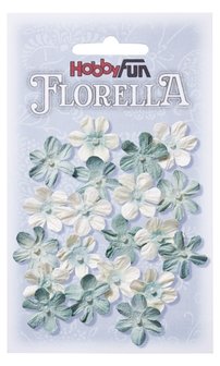 Florella papieren bloemen ca.2cm lichtblauw 3866003