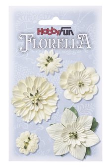 Florella papieren bloemen 2-5 cm creme 3866062