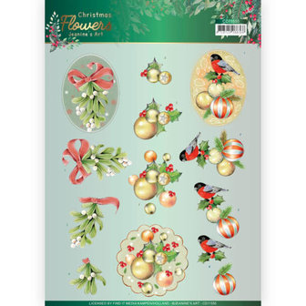 3D knipvel - Christmas Flowers - Mistletoe - Jeanines Art CD11555