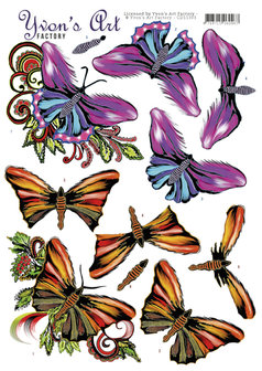 3D Knipvel - Yvon&#039;s Art - Butterflies - CD11303