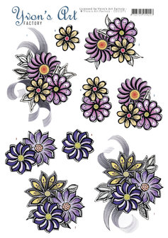 3D Knipvel - Yvon&#039;s Art - Flower Corsage - CD11271