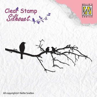 Clear stamps - Silhouet - Branch with birds SIL010