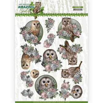 CD11566 3D knipvel - Amy Design - Amazing Owls - Romantic Owls