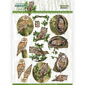CD11564 3D Cutting Sheet - Amy Design - Amazing Owls - Forest Owls