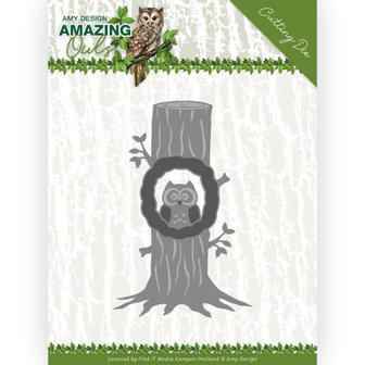 ADD10218 Dies - Amy Design - Amazing Owls - Owl in Tree