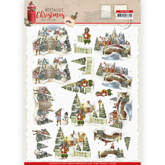CD11559 3D knipvel - Amy Design - Nostalgic Christmas - Christmas Village