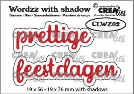 Crealies Wordzz with Shadow Prettige feestdagen (NL) CLWZ02 19x76 mm