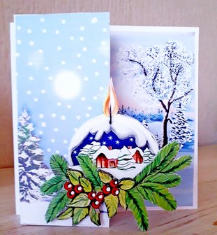 3D knipvel - Yvon&#039;s Art - Christmas Candle CD11553