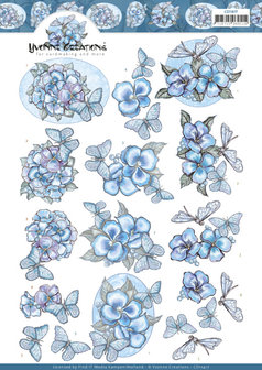 CD11417 3D knipvel  Yvonne Creations - Blue Butterflies