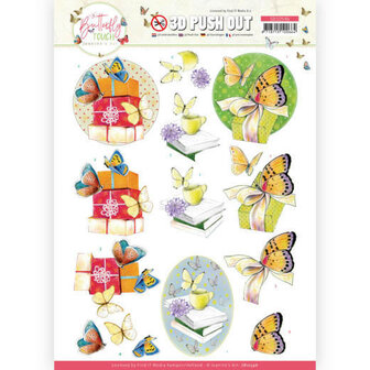 3D Push Out - Jeanine&#039;s Art - Butterfly Touch - Yellow Butterfly SB10546