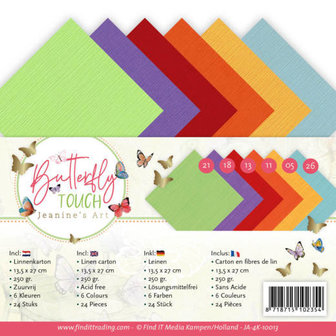 Linen Cardstock Pack - 4K - Jeanine&#039;s Art - Butterfly Touch JA-4K-10013