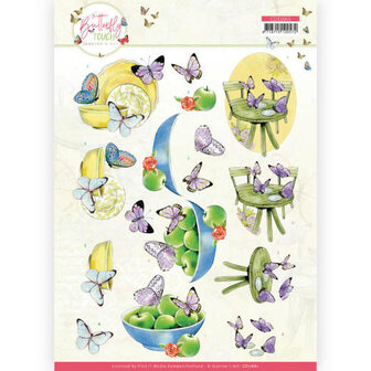 3D knipvel - Jeanine&#039;s Art - Butterfly Touch - Purple Butterfly CD11661