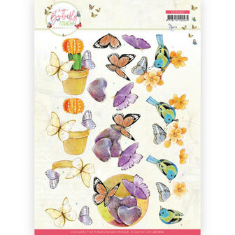 3D Cutting Sheet - Jeanine&#039;s Art - Butterfly Touch - Orange Butterfly CD11660