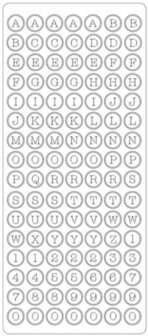 Sticker alfabetrondjes goud Top-Hobby 0808