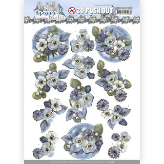SB10598 3D Push Out - Amy Design - Awesome Winter - Winter Flowers