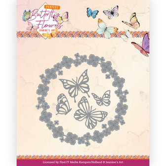 JAD10152 Dies - Jeanine&#039;s Art - Perfect Butterfly Flowers - Butterfly Wreath