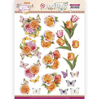SB10639 3D Push Out - Jeanine&#039;s Art - Perfect Butterfly Flowers - Orange Rose.jpg