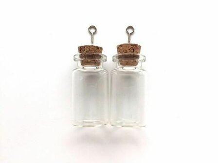 Mini glass bottles with cork &amp; screw hanger 2 pcs 12423-2307 22x40mm.jpg