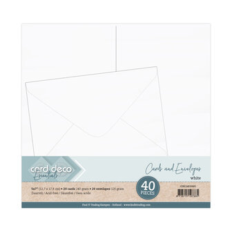 5 x 7 Cards and Envelopes - White CDECAE10005