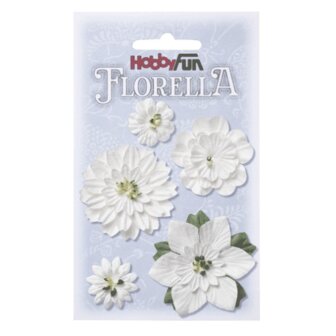 Bloemen - Hobbyfun - Florella 2-5 cm wit 