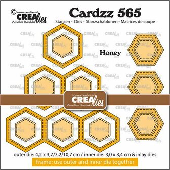 Crealies Cardzz stansen Frame &amp; Inlay 3x Honey CLCZ565.jpg