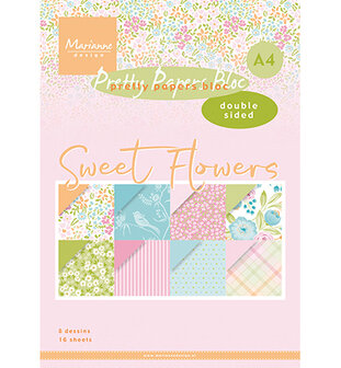 PK9183 Marianne Design - Pretty Paters Bloc A4 - Sweet Flowers