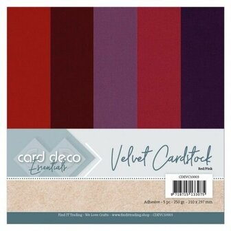 CDEVC10003 Card Deco Essentials - Velvet, Velours, Fluweel en zelfklevend Karton Red-Pink.jpg