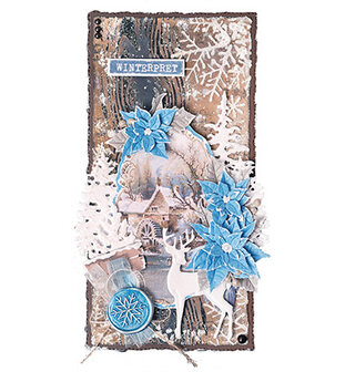 Studio Light - snijmallen Vintage Christmas nr. 719 - Snowflake &amp; Poinsettia 