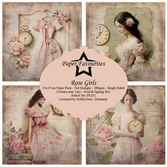 Paper Favourites - Paperpack 15x15cm - Rose Girls