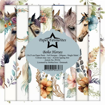  Paper Favourites - Paperpack 15x15cm - Boho Horses