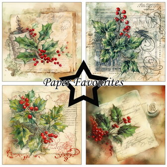Paper Favourites - Paperpack 15x15cm - Vintage Holly