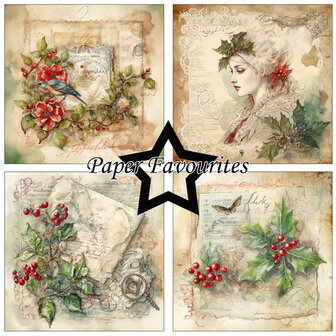 Paper Favourites - Paperpack 15x15cm - Vintage Holly