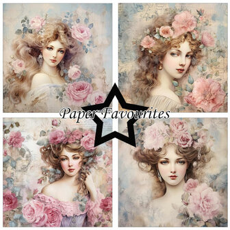 PF270 Paper Favourites 15x15 cm Vintage Ladies - Rose 