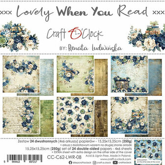 Craft O Clock Paper Pack 15x15 cm Lovely when you read.jpg