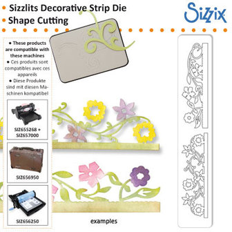 SIZ658073 Sizzlits decorative strip Flower Vines