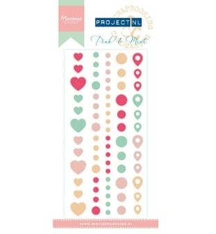 PL4504 - Project NL Adhesive stickers - Pink &amp; Mint