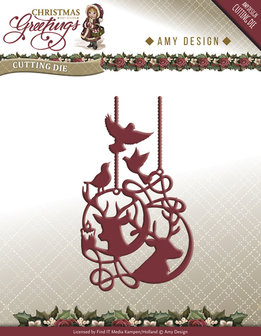 ADD10069 Snijmal Reindeer Ornament Christmas Greetings Amy Design