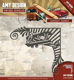 ADD10098 Die - Amy Design - Vintage Vehicles - Aircraft Corner