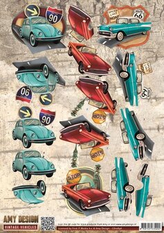 CD10846 3D Knipvel - Amy Design - Vintage Vehicles - Cars