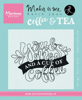 KJ1709 Clear Stamp quote - you and me and a cup of coffee