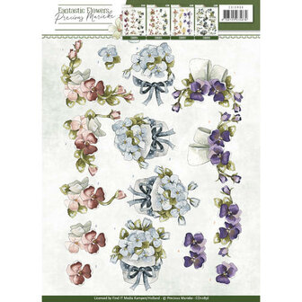 CD10856 3D Knipvel - Precious Marieke - Fantastic Flowers - Violets