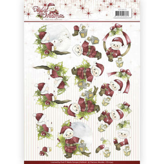 CD10943 3D Knipvel - Precious Marieke - Joyful Christmas - Santa on branch