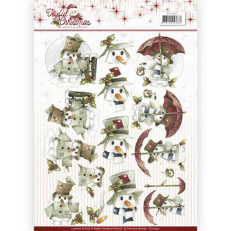 CD10942 3D Knipvel - Precious Marieke - Joyful Christmas - Snowman